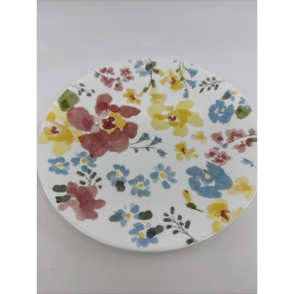 Corelle Cheerful Garden 8.5" Plate Salad Watercolor Floral Flowers